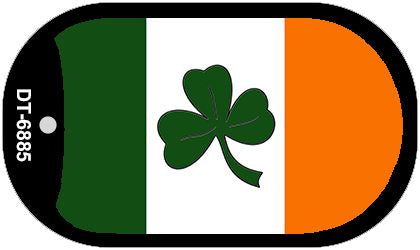 Shamrock Irish Flag Novelty Metal Dog Tag Necklace DT-6885