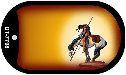 End of the Trail Yellow Offset Novelty Metal Dog Tag Necklace DT-7798