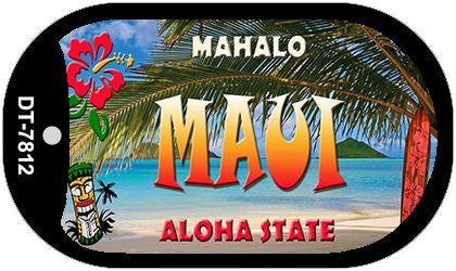 Maui Tiki Novelty Metal Dog Tag Necklace DT-7812