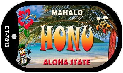 Honu Tiki Novelty Metal Dog Tag Necklace DT-7813