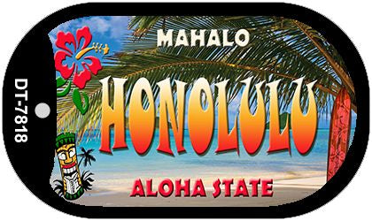 Honolulu Tiki Novelty Metal Dog Tag Necklace DT-7818