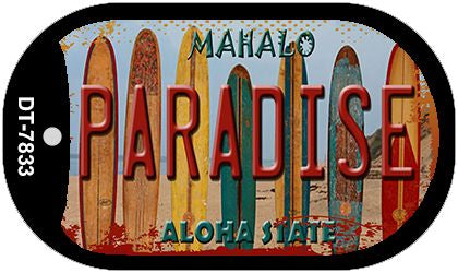 Paradise Surfboards Novelty Metal Dog Tag Necklace DT-7833