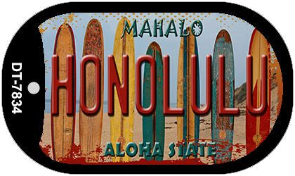 Honolulu Surfboards Novelty Metal Dog Tag Necklace DT-7834