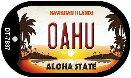 Oahu Hawaiian Islands Novelty Metal Dog Tag Necklace DT-7837