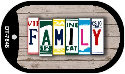 Family Plate Art Novelty Metal Dog Tag Necklace DT-7848