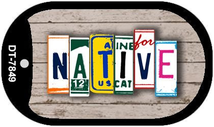 Native Plate Art Novelty Metal Dog Tag Necklace DT-7849