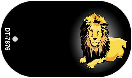 Lion Offset Novelty Metal Dog Tag Necklace DT-7876