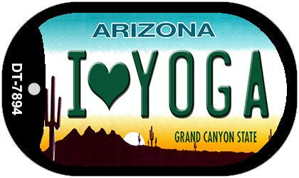I Love Yoga Arizona Novelty Metal Dog Tag Necklace DT-7894