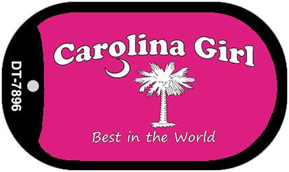Carolina Girl Pink Novelty Metal Dog Tag Necklace DT-7896