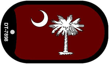 Burgandy South Carolina Flag Novelty Metal Dog Tag Necklace DT-7898