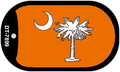 Orange South Carolina Flag Novelty Metal Dog Tag Necklace DT-7899