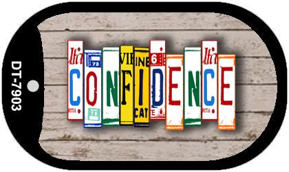 Confidence Plate Art Novelty Metal Dog Tag Necklace DT-7903