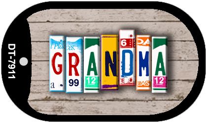 Grandma Plate Art Novelty Metal Dog Tag Necklace DT-7911
