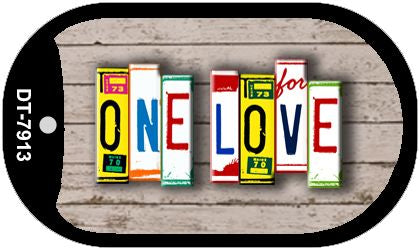 One Love Plate Art Novelty Metal Dog Tag Necklace DT-7913