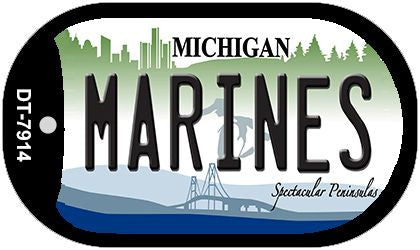 Marines Michigan Novelty Metal Dog Tag Necklace DT-7914