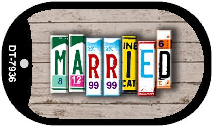 Married Plate Art Novelty Metal Dog Tag Necklace DT-7936