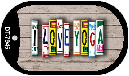 I Love Yoga Plate Art Novelty Metal Dog Tag Necklace DT-7945