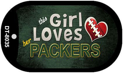 This Girl Loves Her Packers Novelty Metal Dog Tag Necklace DT-8035