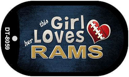 This Girl Loves Her Rams Novelty Metal Dog Tag Necklace DT-8059