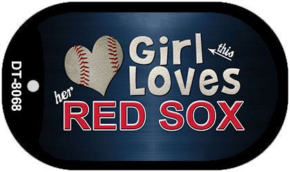 This Girl Loves Her Red Sox Novelty Metal Dog Tag Necklace DT-8068