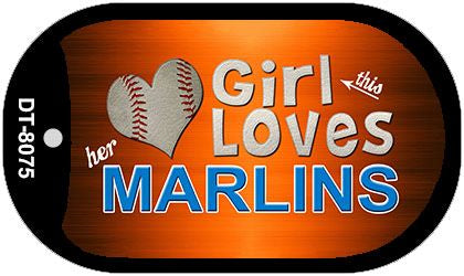 This Girl Loves Her Marlins Novelty Metal Dog Tag Necklace DT-8075