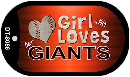 This Girl Loves Her Giants Novelty Metal Dog Tag Necklace DT-8086