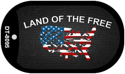 Land of the Free Novelty Metal Dog Tag Necklace DT-8095