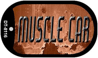 Muscle Car Rusty Novelty Metal Dog Tag Necklace DT-8116
