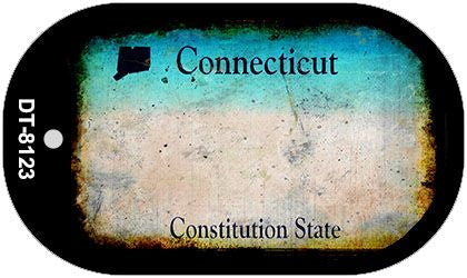 Connecticut Rusty Blank Novelty Metal Dog Tag Necklace DT-8123