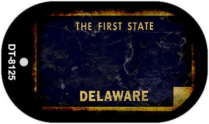 Delaware Rusty Blank Novelty Metal Dog Tag Necklace DT-8125