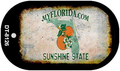Florida Rusty Blank Novelty Metal Dog Tag Necklace DT-8126
