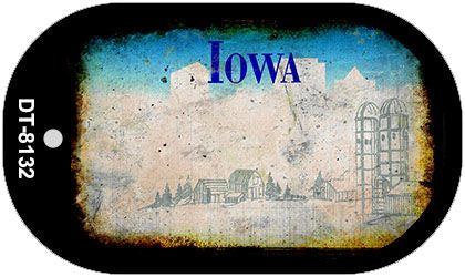 Iowa Rusty Blank Novelty Metal Dog Tag Necklace DT-8132