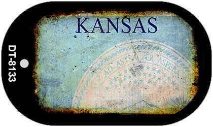 Kansas Rusty Blank Novelty Metal Dog Tag Necklace DT-8133