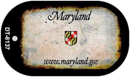 Maryland Rusty Blank Novelty Metal Dog Tag Necklace DT-8137