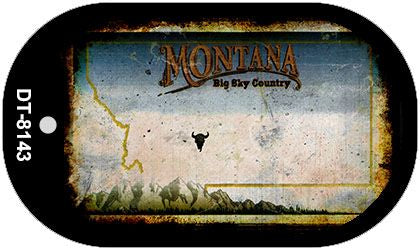 Montana Rusty Blank Novelty Metal Dog Tag Necklace DT-8143