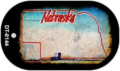 Nebraska Rusty Blank Novelty Metal Dog Tag Necklace DT-8144