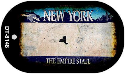 New York Rusty Blank Novelty Metal Dog Tag Necklace DT-8148