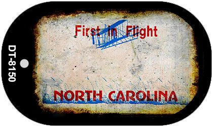 North Carolina Rusty Blank Novelty Metal Dog Tag Necklace DT-8150