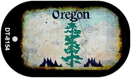 Oregon Rusty Blank Novelty Metal Dog Tag Necklace DT-8154