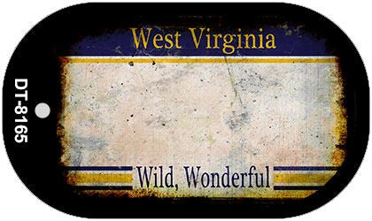 West Virginia Rusty Blank Novelty Metal Dog Tag Necklace DT-8165