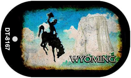 Wyoming Rusty Blank Novelty Metal Dog Tag Necklace DT-8167