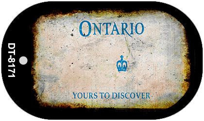 Ontario Canada Rusty Blank Novelty Metal Dog Tag Necklace DT-8171