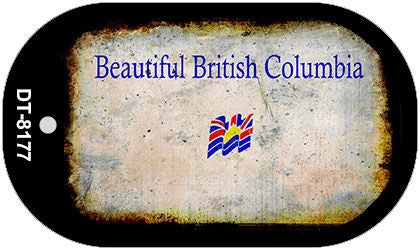 British Columbia Rusty Blank Novelty Metal Dog Tag Necklace DT-8177