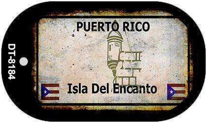 Puerto Rico Rusty Blank Novelty Metal Dog Tag Necklace DT-8184