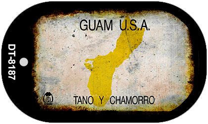 Guam Rusty Blank Novelty Metal Dog Tag Necklace DT-8187