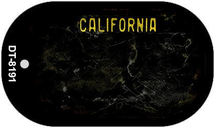 California Black Rusty Blank Novelty Metal Dog Tag Necklace DT-8191