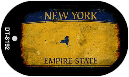 New York Yellow Rusty Blank Novelty Metal Dog Tag Necklace DT-8192