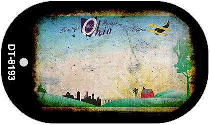 Ohio Rusty Blank Novelty Metal Dog Tag Necklace DT-8193