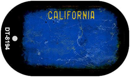 California Blue Rusty Blank Novelty Metal Dog Tag Necklace DT-8194