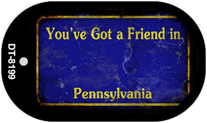 Pennsylvania Blue Rusty Blank Novelty Metal Dog Tag Necklace DT-8199